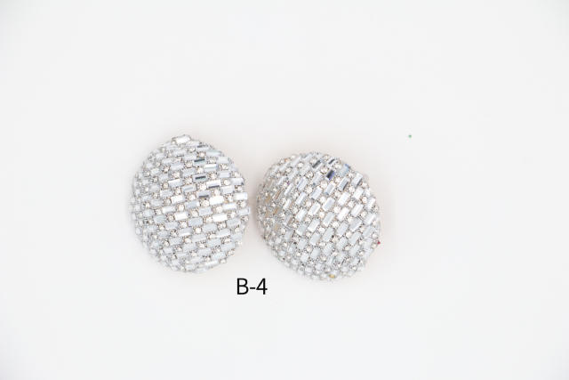 Hot sale full of glass crystal round shape studs earrings