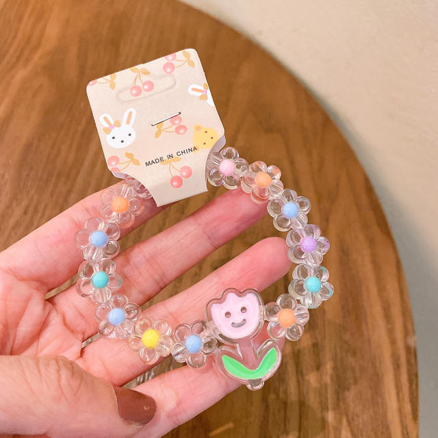 Cartoon jelly bead elastic bracelet for kids