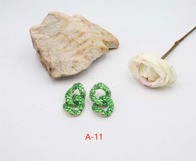 Luxury full of colorful glass crystal chain earrings
