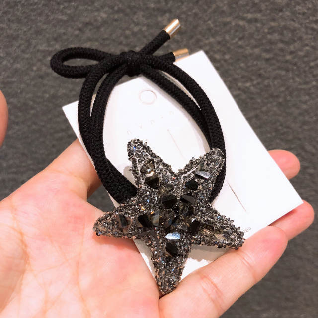 Korean fashion diamond starfish hair ties snap hair clips