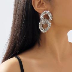 Luxury full of colorful glass crystal chain earrings