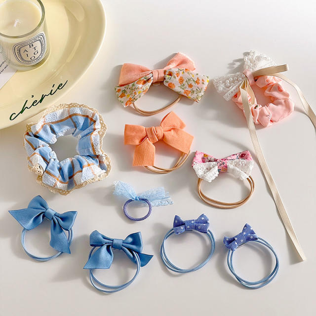 Cute candy color hair ties set for kids