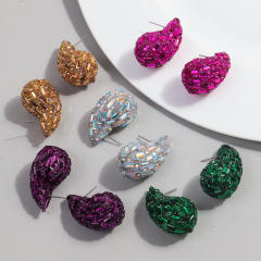 Hot sale waterdrop shape full diamond chunky earrings