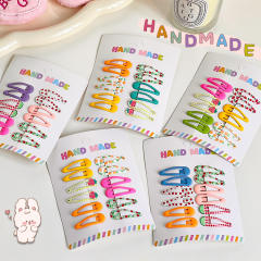 Cute candy color snap hair clips set for kids