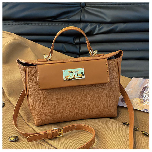 Hot sale kelly shape PU leather women handbag crossbody bag