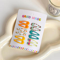 Cute candy color snap hair clips set for kids