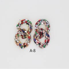 Luxury full of colorful glass crystal chain earrings
