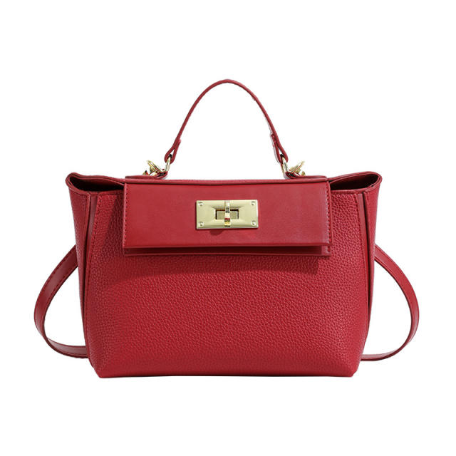 Hot sale kelly shape PU leather women handbag crossbody bag