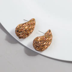 Hot sale waterdrop shape full diamond chunky earrings