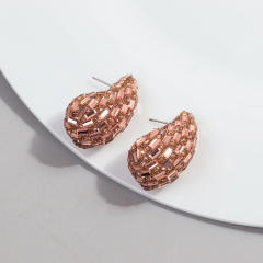 Hot sale waterdrop shape full diamond chunky earrings