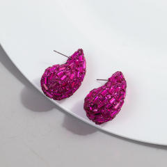 Hot sale waterdrop shape full diamond chunky earrings