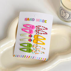 Cute candy color snap hair clips set for kids