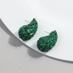 Hot sale waterdrop shape full diamond chunky earrings