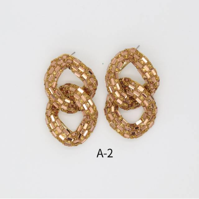 Luxury full of colorful glass crystal chain earrings