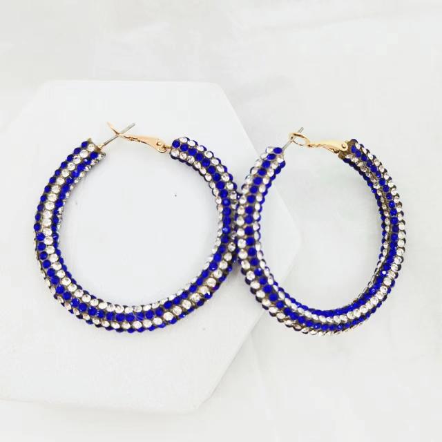 Summer colorful diamond sequins big hoop earrings 5CM