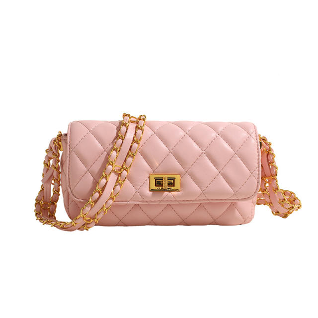 Chic PU leather quilted chain bag shoulder bag for women