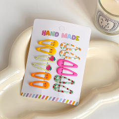Cute candy color snap hair clips set for kids