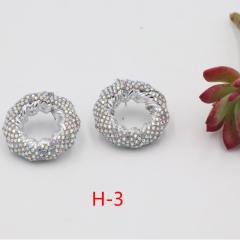 Chunky full of colorful glass crystal circle earrings