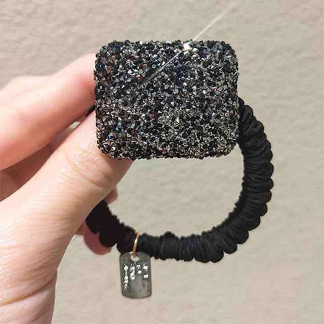 Elegant diamond geometric heart square women hair ties