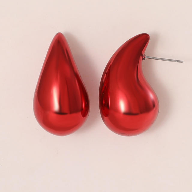 Hot sale CCB material mirror colorful waterdrop shape earrings 1.7cm*3.1cm