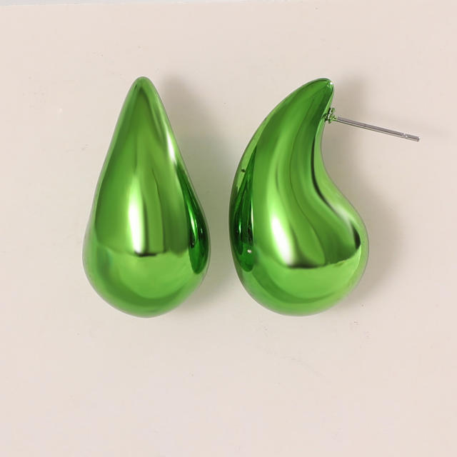 Hot sale CCB material mirror colorful waterdrop shape earrings 1.7cm*3.1cm