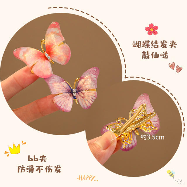 6pcs cute butterfly super pretty hair clips set for kids