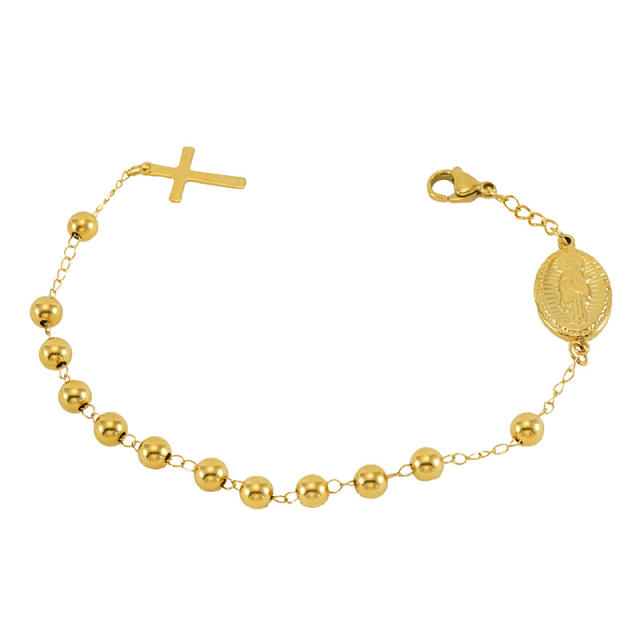 Popular stainless steel beaded saint benedict bracelet