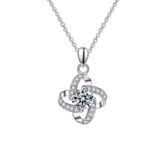 To my mom diamond clover dainty necklace