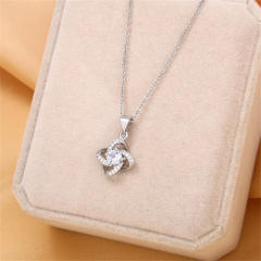 To my mom diamond clover dainty necklace