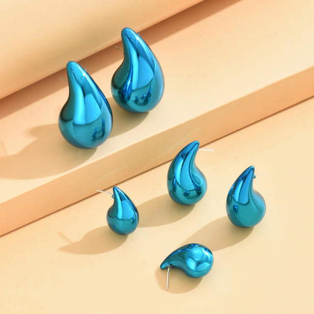 3 pair Hot sale gorgeous colorful waterdrop earrings set