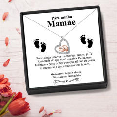 Cute mix color footprint heart pendant mother's day gift necklace