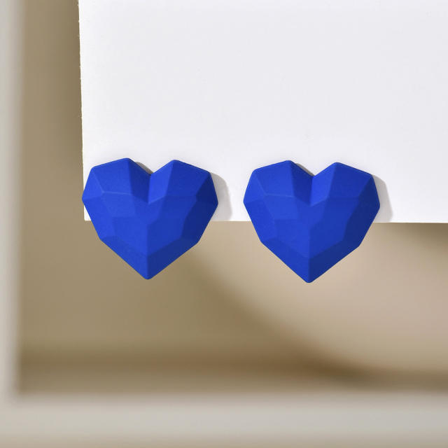 Hot sale super cute colorful heart studs earrings