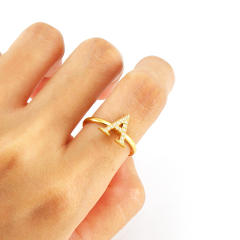 Popular diamond initial letter stainless steel adjustable rings