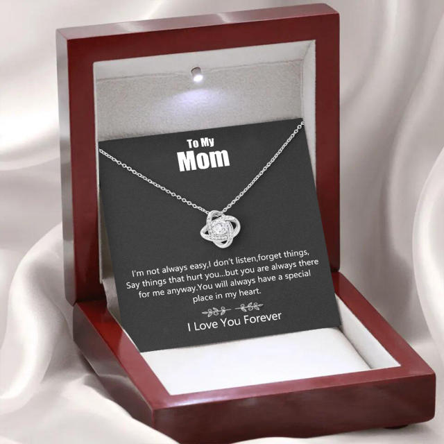 Hollow out diamond clover dainty necklace mother's day gift
