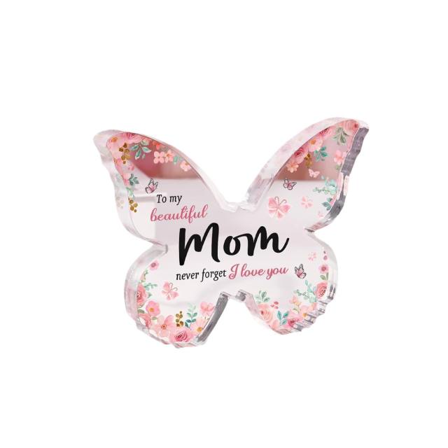 Butterfly shape mother's day gift clear acrylic desk decoration