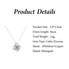 Hollow out diamond clover dainty necklace mother's day gift