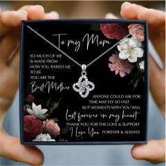 To my mom diamond clover dainty necklace