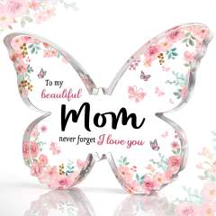 Butterfly shape mother's day gift clear acrylic desk decoration