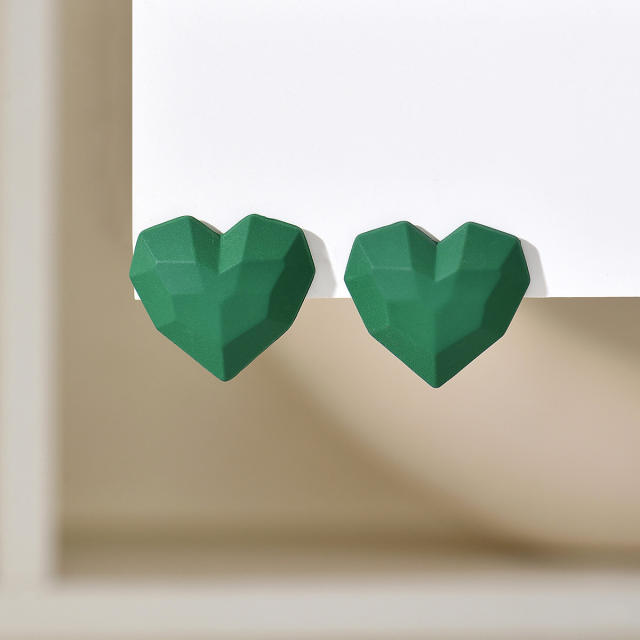 Hot sale super cute colorful heart studs earrings