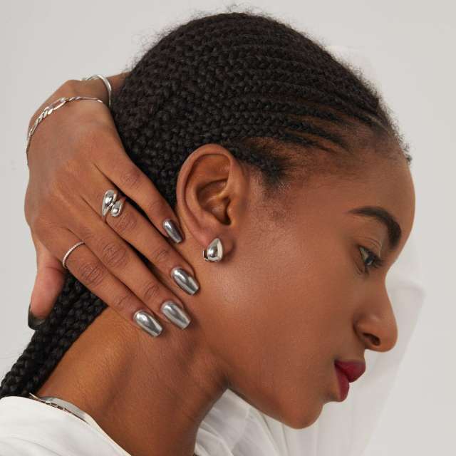 18KG chunky waterdrop stainless steel finger rings