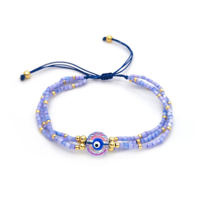 Boho MGB bead evil eye colorful bracelet
