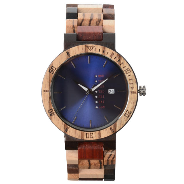 Personality colorful wooden watch for men