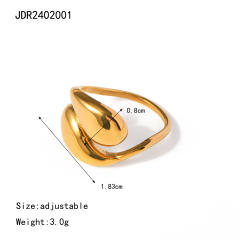 18KG chunky waterdrop stainless steel finger rings