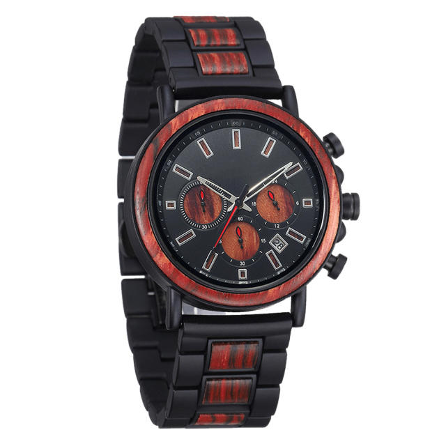 Occident fashion hot sale wooden watch quartz watch for men