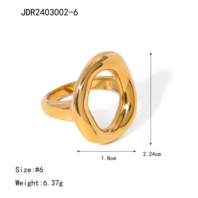 18KG chunky circle stainless steel finger rings