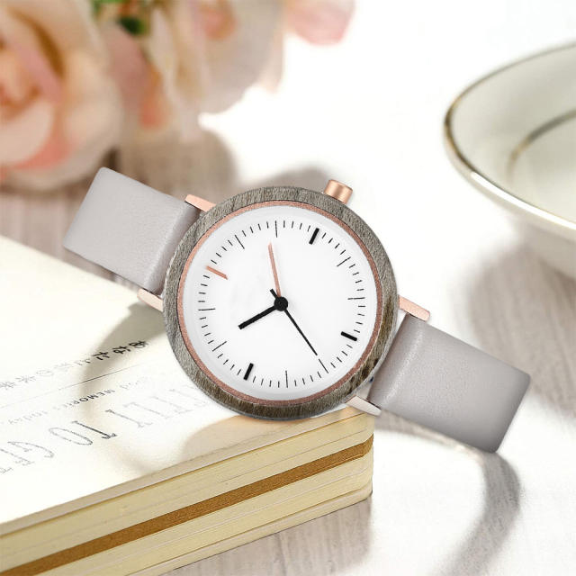 Elegant waterproof quartz watch for women wooden watch