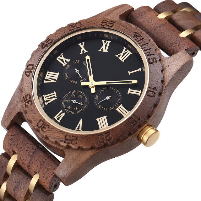 Classic natural Quartz watch wooden watch for men