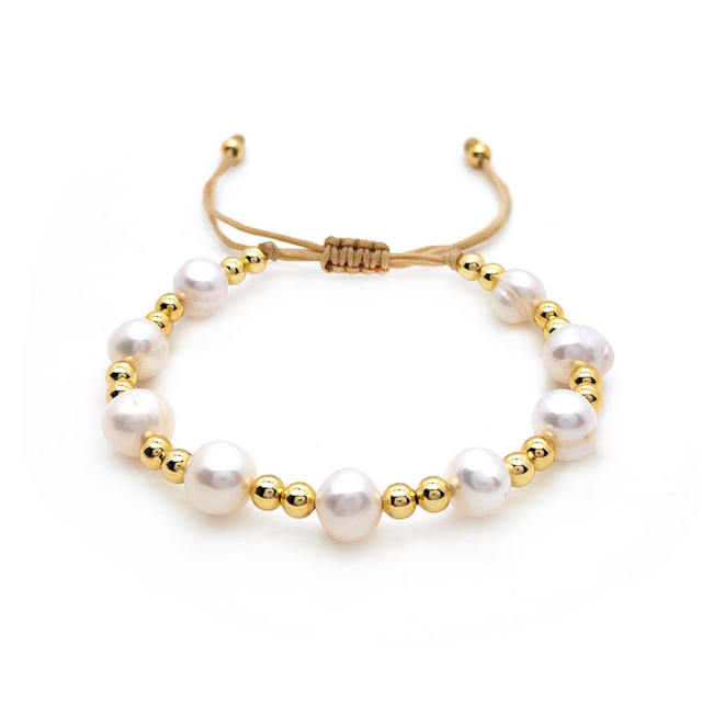 Personality summer colorful heishi bead pearl bead bracelet