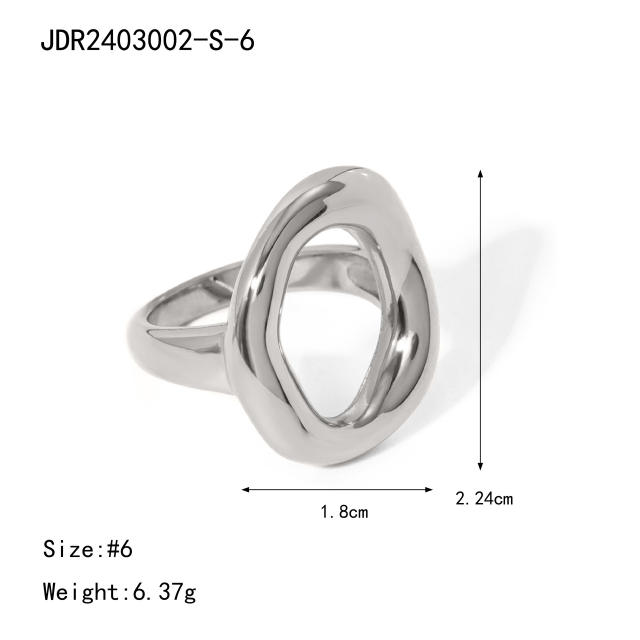 18KG chunky circle stainless steel finger rings