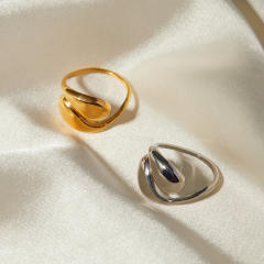 18KG chunky waterdrop stainless steel finger rings
